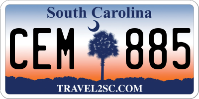 SC license plate CEM885