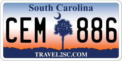 SC license plate CEM886