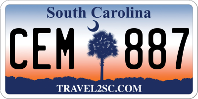 SC license plate CEM887