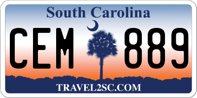 SC license plate CEM889
