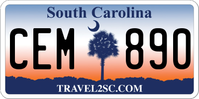 SC license plate CEM890