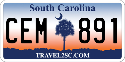SC license plate CEM891