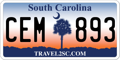 SC license plate CEM893