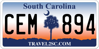 SC license plate CEM894