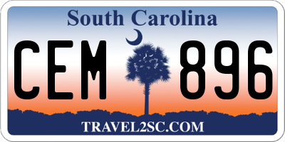 SC license plate CEM896