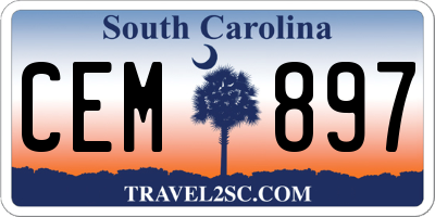 SC license plate CEM897