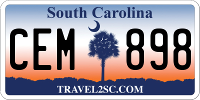 SC license plate CEM898