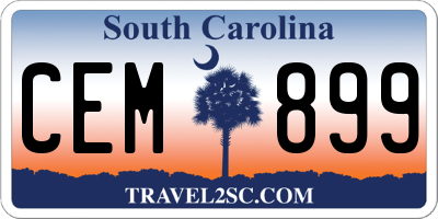 SC license plate CEM899