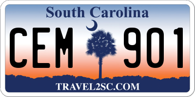 SC license plate CEM901