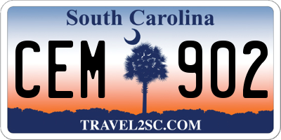 SC license plate CEM902