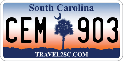 SC license plate CEM903