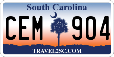 SC license plate CEM904