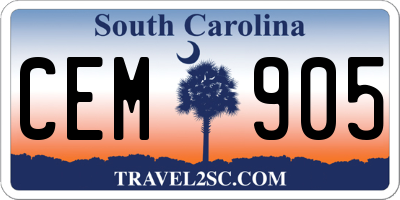 SC license plate CEM905