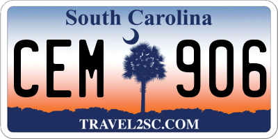 SC license plate CEM906