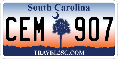 SC license plate CEM907