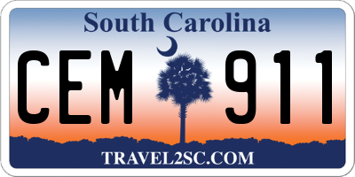 SC license plate CEM911