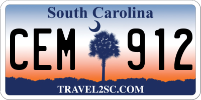 SC license plate CEM912