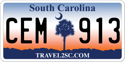 SC license plate CEM913