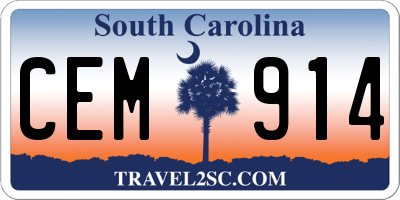 SC license plate CEM914