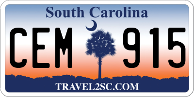 SC license plate CEM915