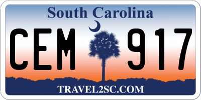 SC license plate CEM917