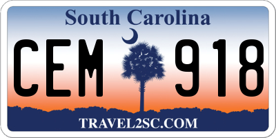 SC license plate CEM918
