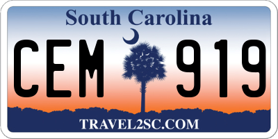 SC license plate CEM919