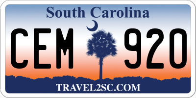 SC license plate CEM920