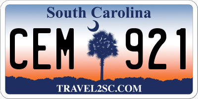 SC license plate CEM921