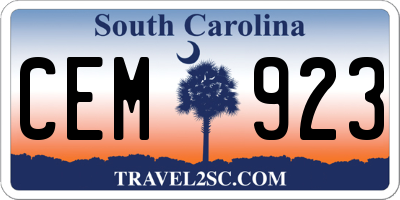 SC license plate CEM923