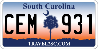 SC license plate CEM931