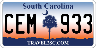 SC license plate CEM933