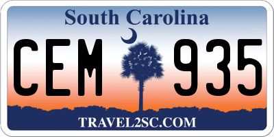 SC license plate CEM935