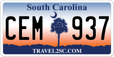 SC license plate CEM937