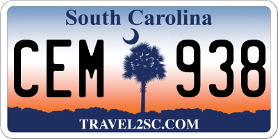 SC license plate CEM938