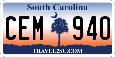 SC license plate CEM940