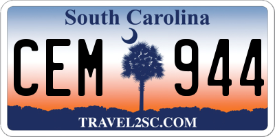SC license plate CEM944