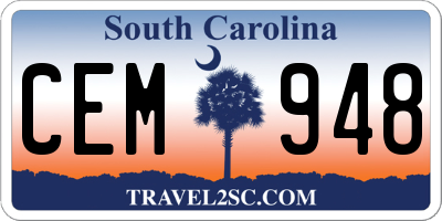 SC license plate CEM948