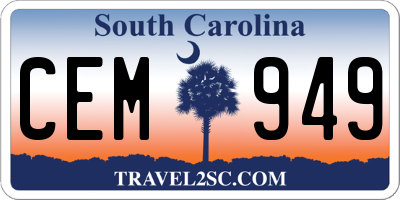 SC license plate CEM949