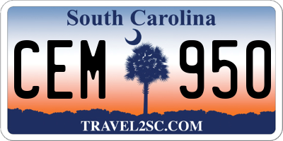 SC license plate CEM950