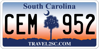 SC license plate CEM952