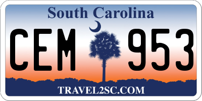 SC license plate CEM953