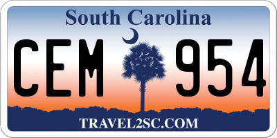 SC license plate CEM954