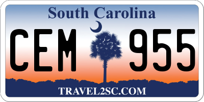 SC license plate CEM955