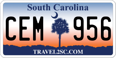 SC license plate CEM956