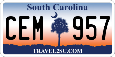 SC license plate CEM957
