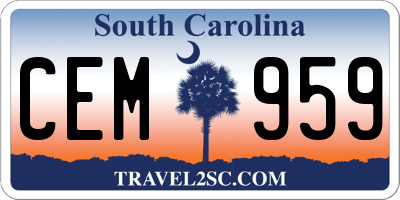 SC license plate CEM959