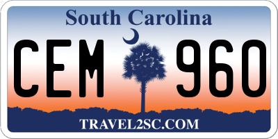 SC license plate CEM960