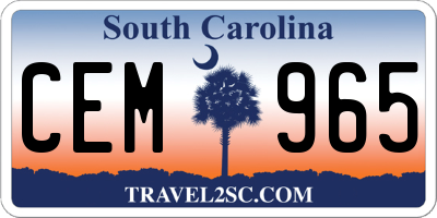 SC license plate CEM965