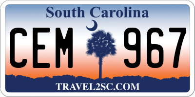 SC license plate CEM967